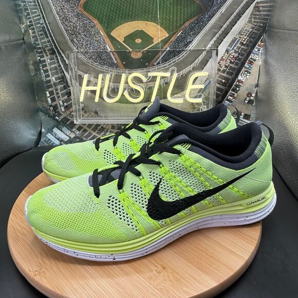 Nike Flyknit One+ Volt Neon Yellow Lunarlon Men’s Sz 11.5 Athletic Running Shoes main image 6
